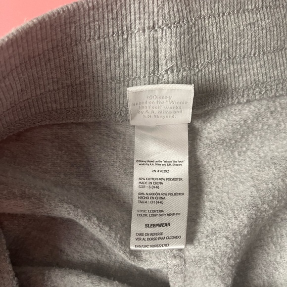 Disney Winnie The Pooh pajama jogger sleep lounge pants Size small 4-6 in‎ grey - Picture 8 of 12